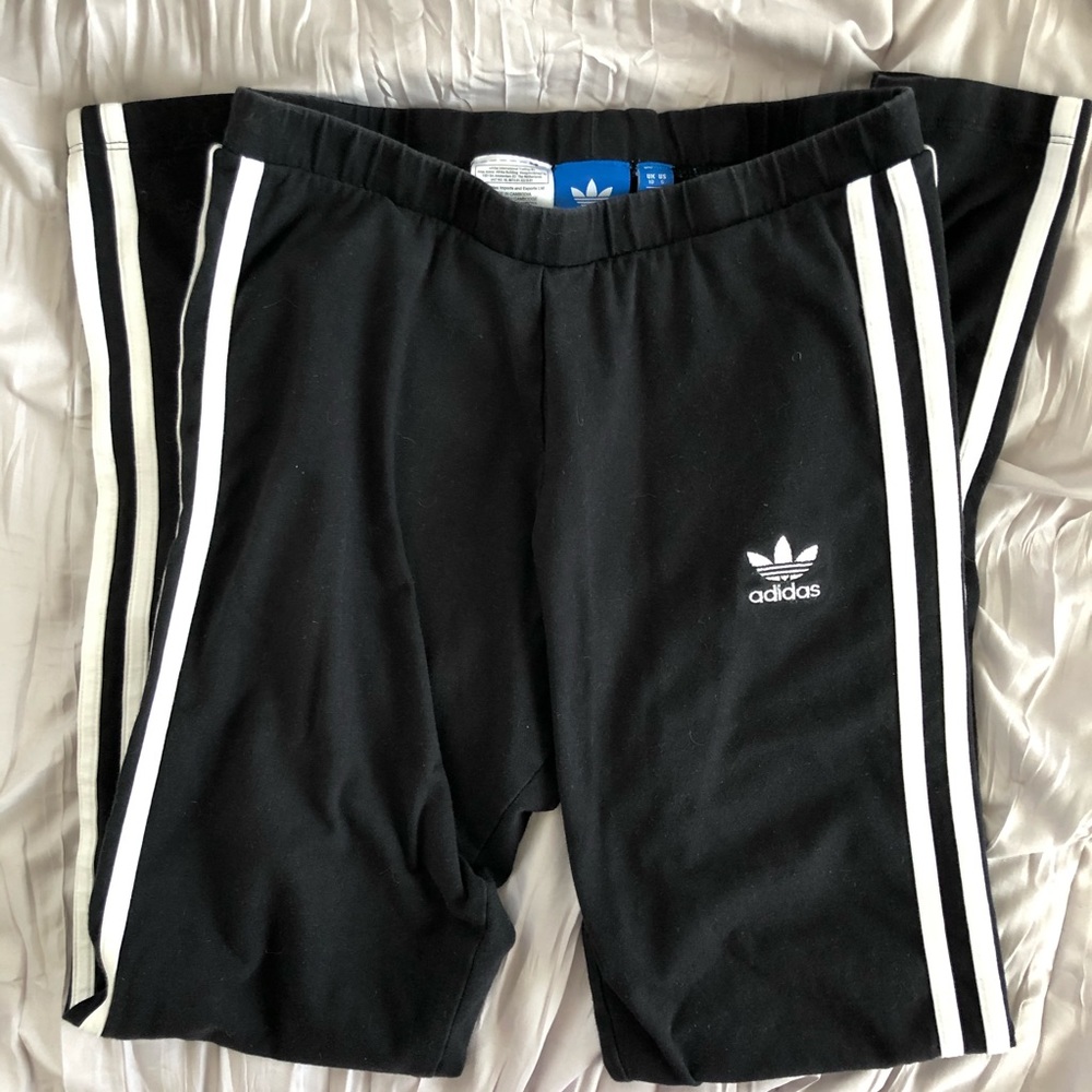 Adidas Black & White Iconic 3 Stripe Leggings